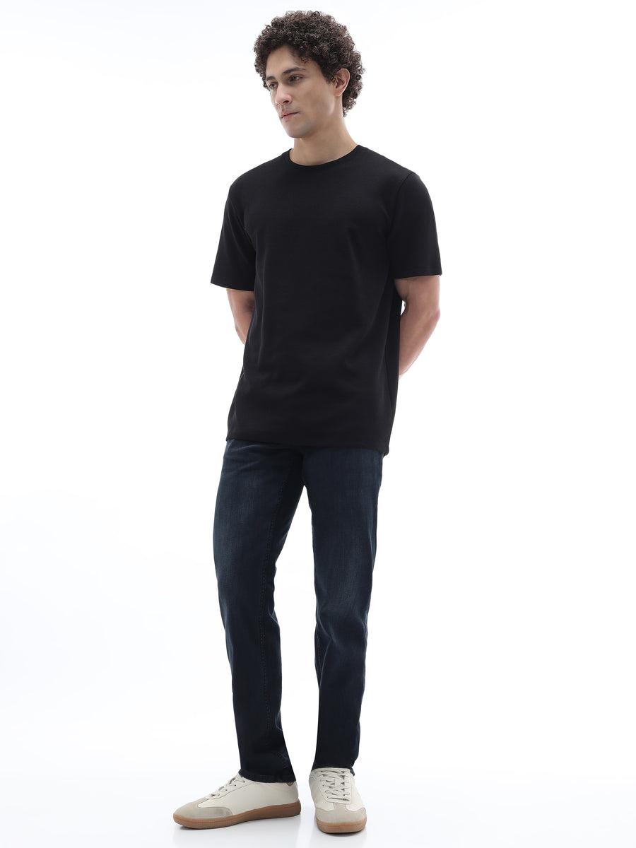 Regular Fit Structured T-Shirt - Black