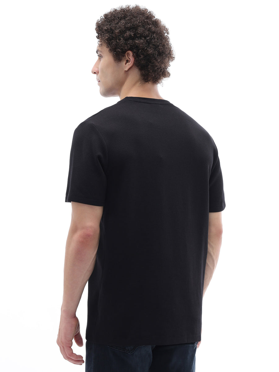 Regular Fit Structured T-Shirt - Black