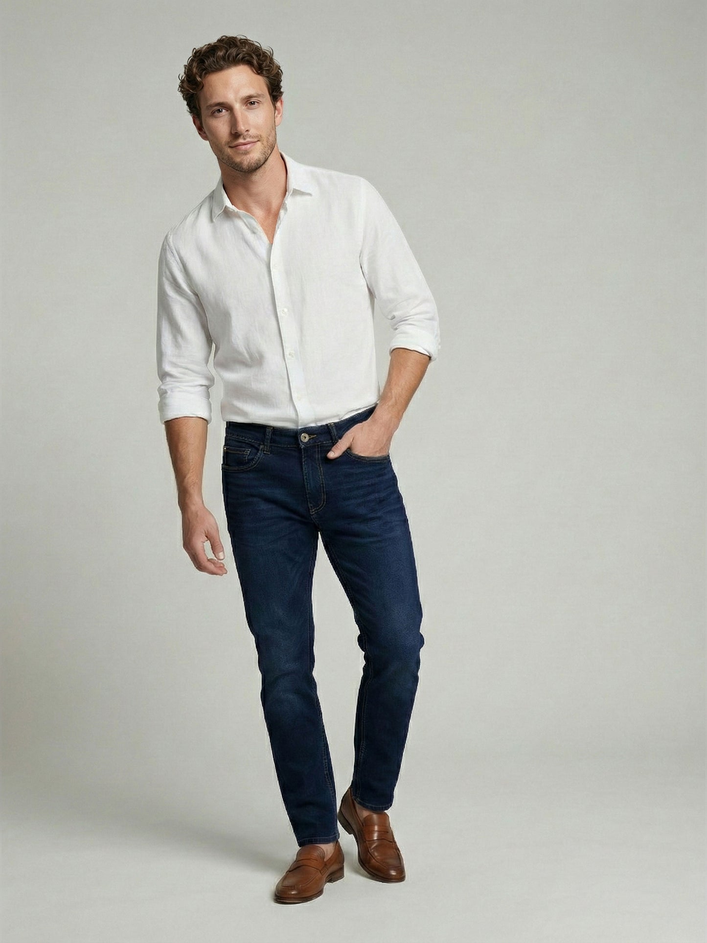 Celio Men Blue Solid Skinny Fit Cotton Jeans