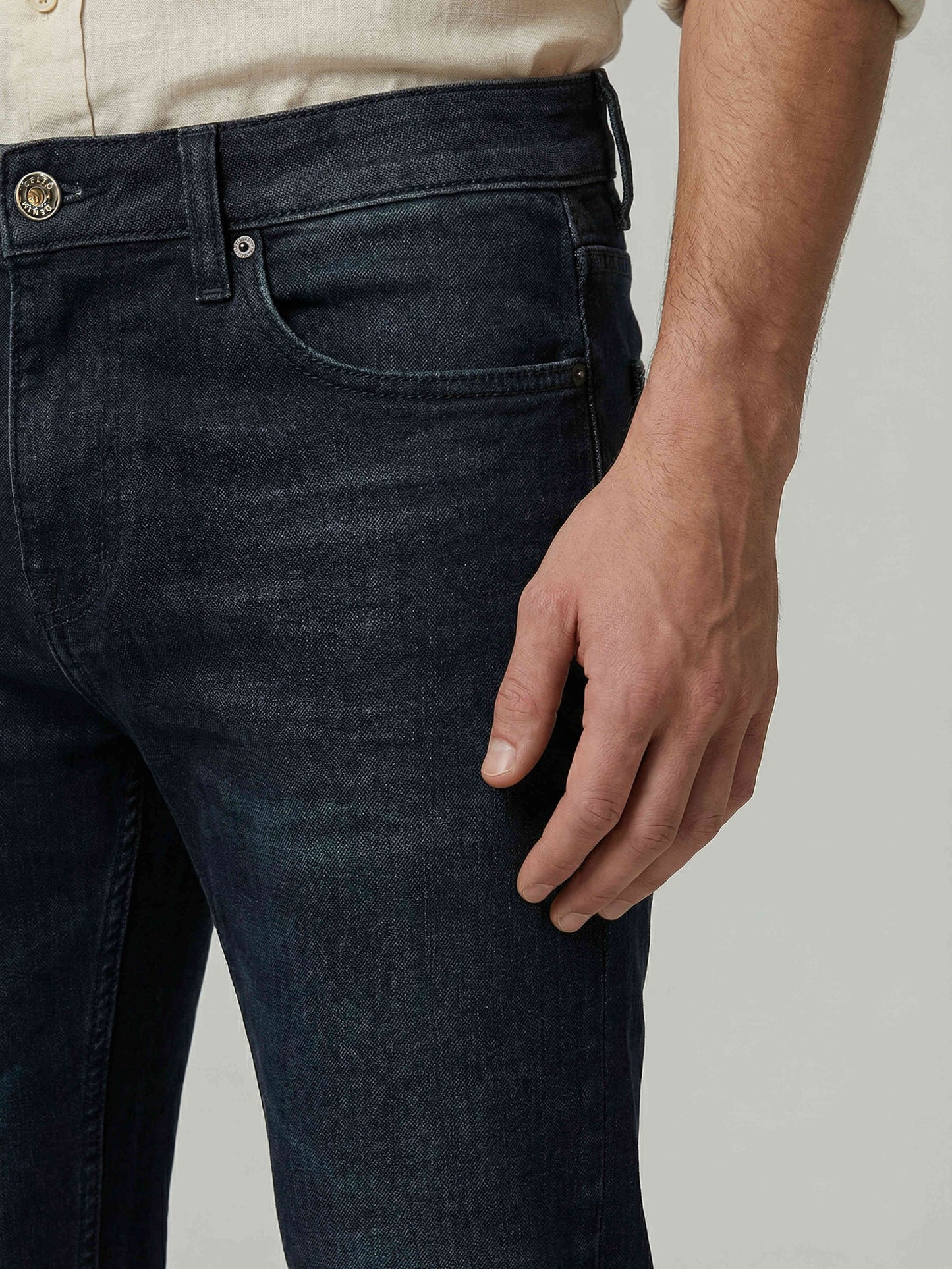 Celio Men Black Solid Skinny Fit Cotton Jeans