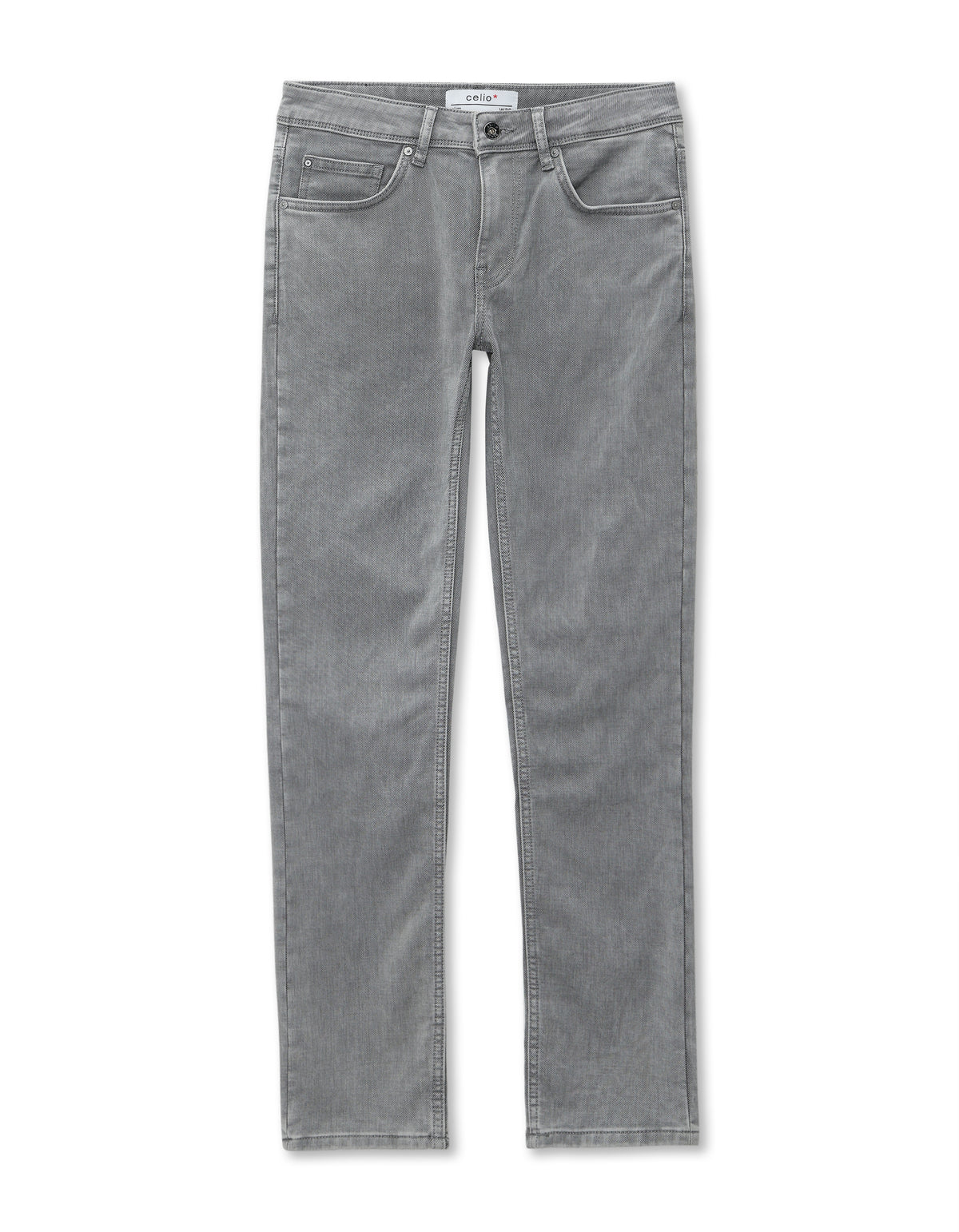 Slim Fit Cotton Blend Jeans - Grey