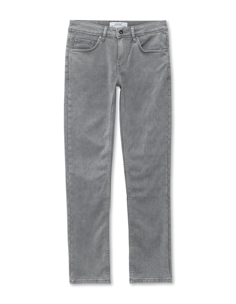 Slim Fit Cotton Blend Jeans - Grey