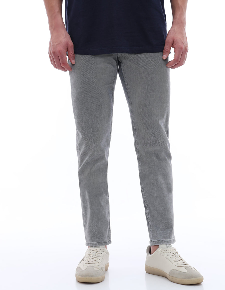 Slim Fit Cotton Blend Jeans - Grey