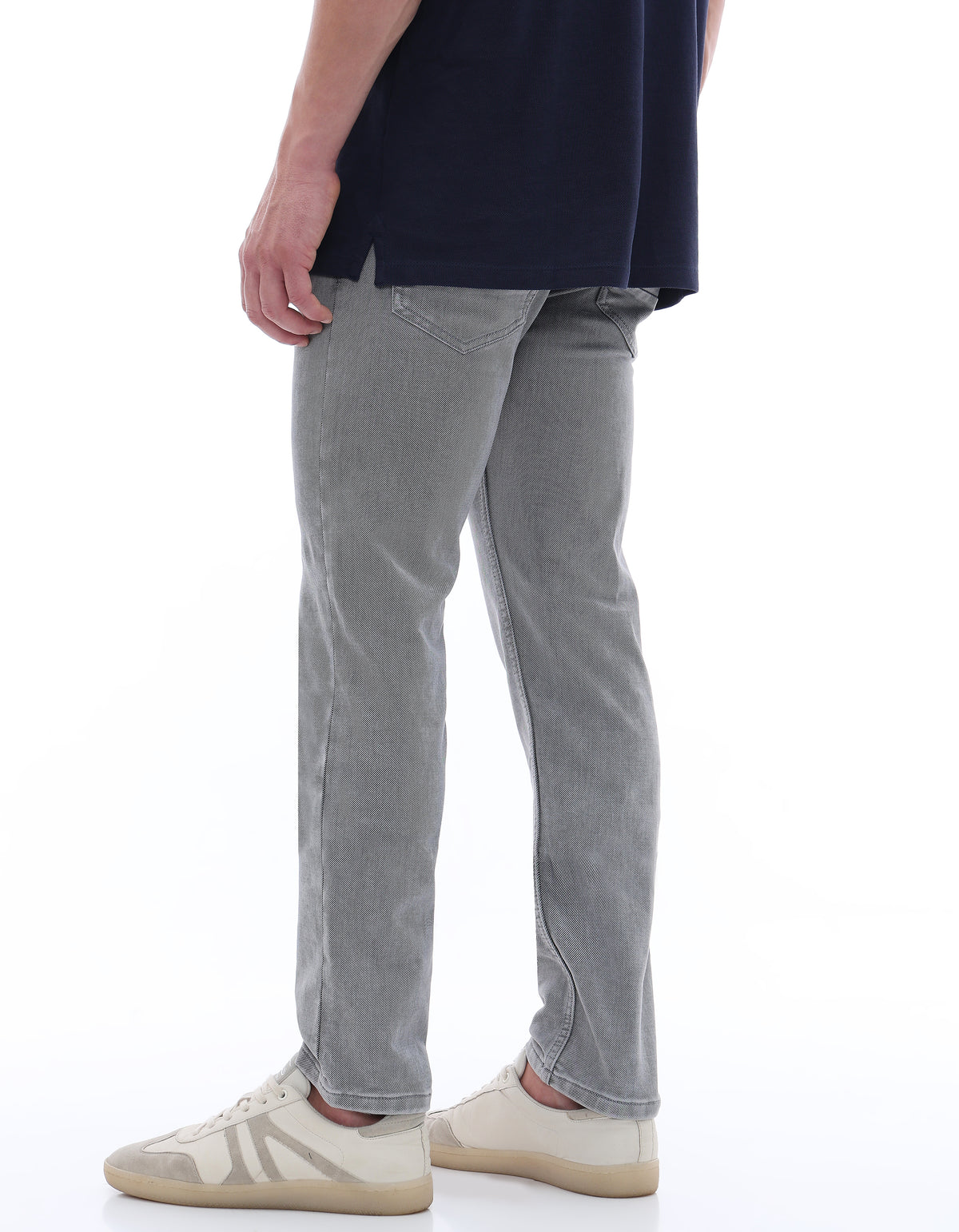 Slim Fit Cotton Blend Jeans - Grey