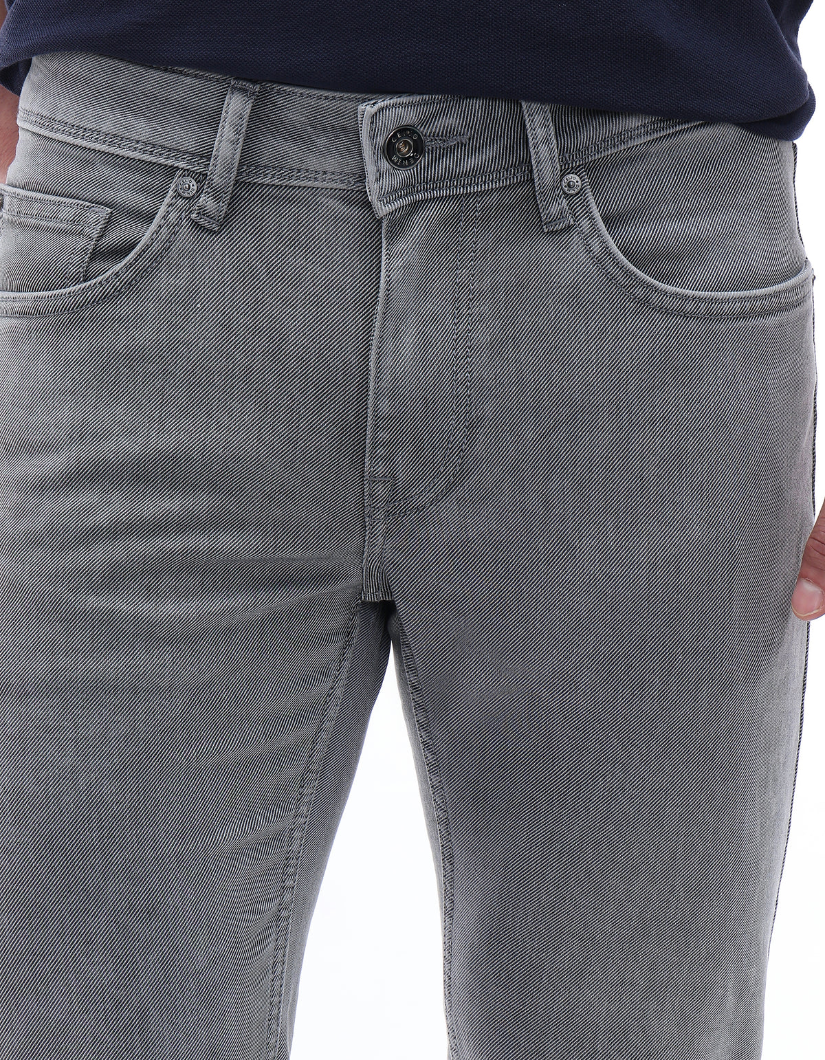 Slim Fit Cotton Blend Jeans - Grey