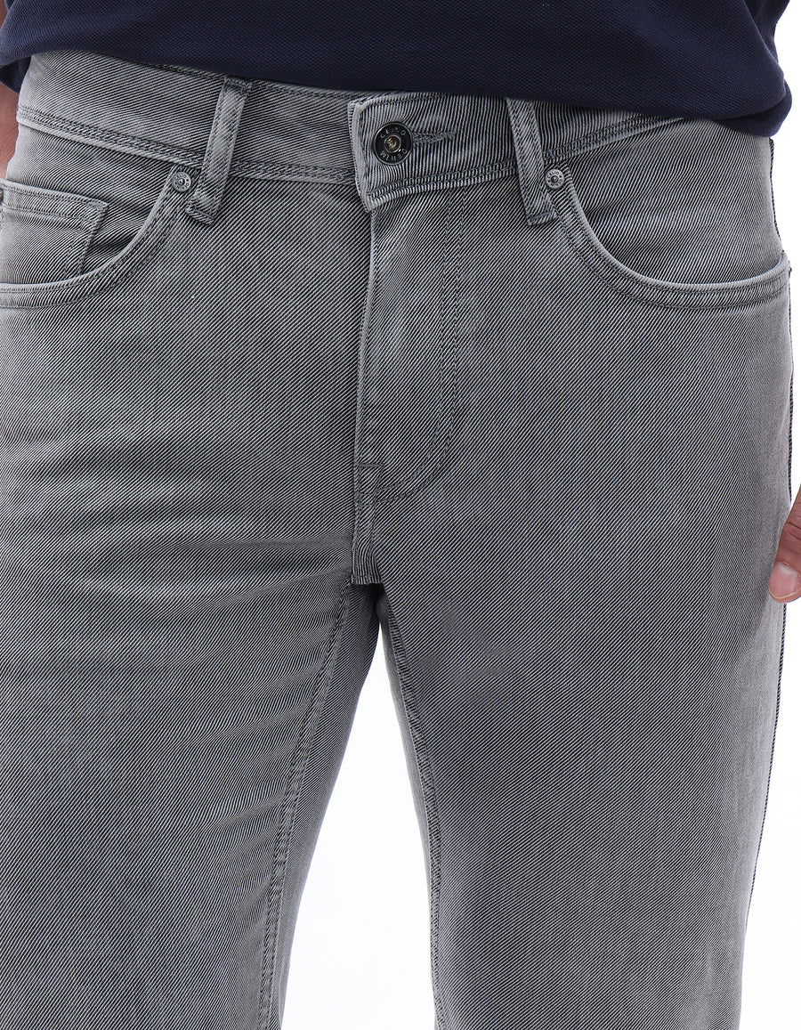 Slim Fit Cotton Blend Jeans - Grey