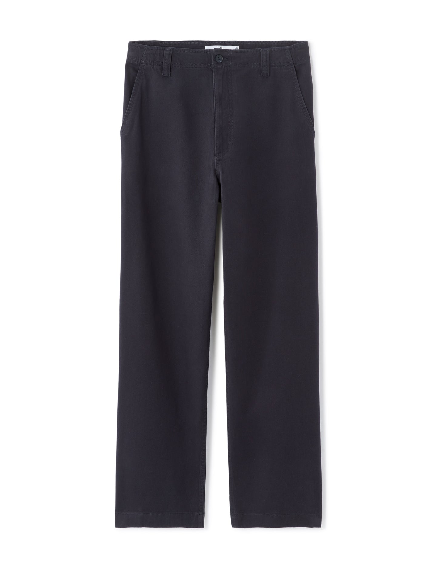 Celio Men Navy Blue Solid Loose Fit Cotton Trousers