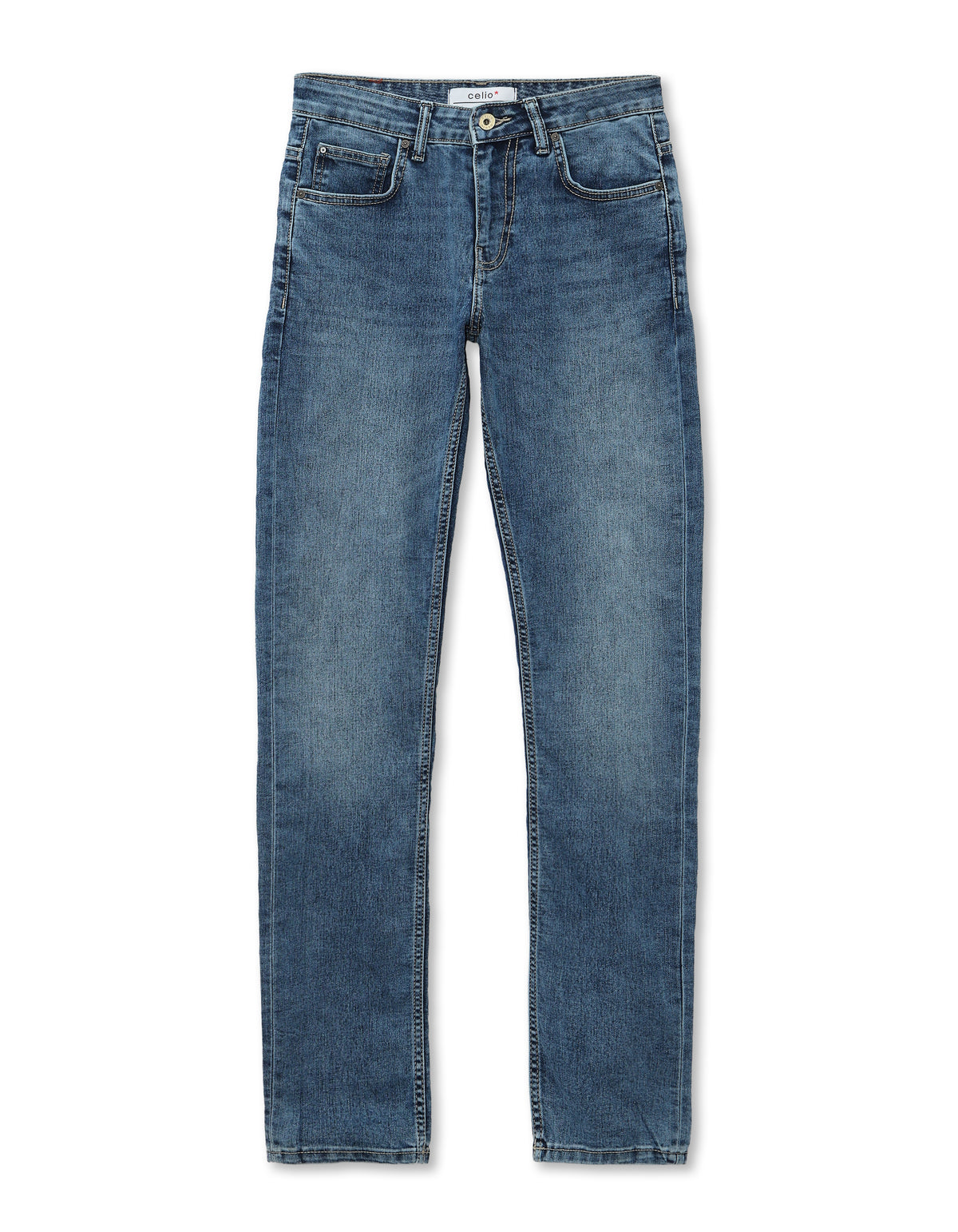 Slim Fit Stretch Cotton Jeans - Blue