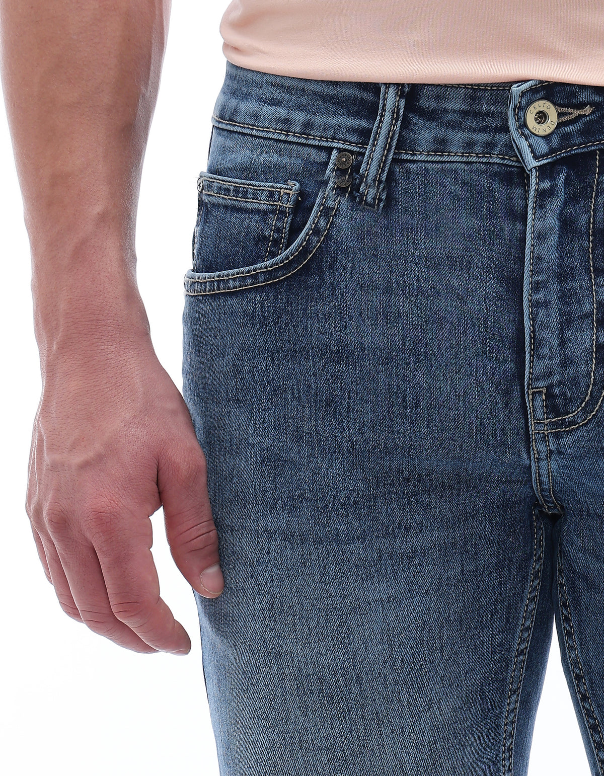 Slim Fit Stretch Cotton Jeans - Blue