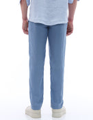Straight Fit 100% Linen Jeans - Blue