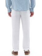 Straight Fit 100% Linen Trousers - White