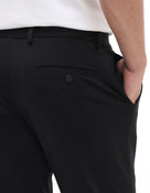 Slim Fit Cotton Blend Solid Casual Trousers - Black