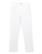 Loose Fit Stretch Cotton Jeans - White