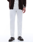 Loose Fit Stretch Cotton Jeans - White