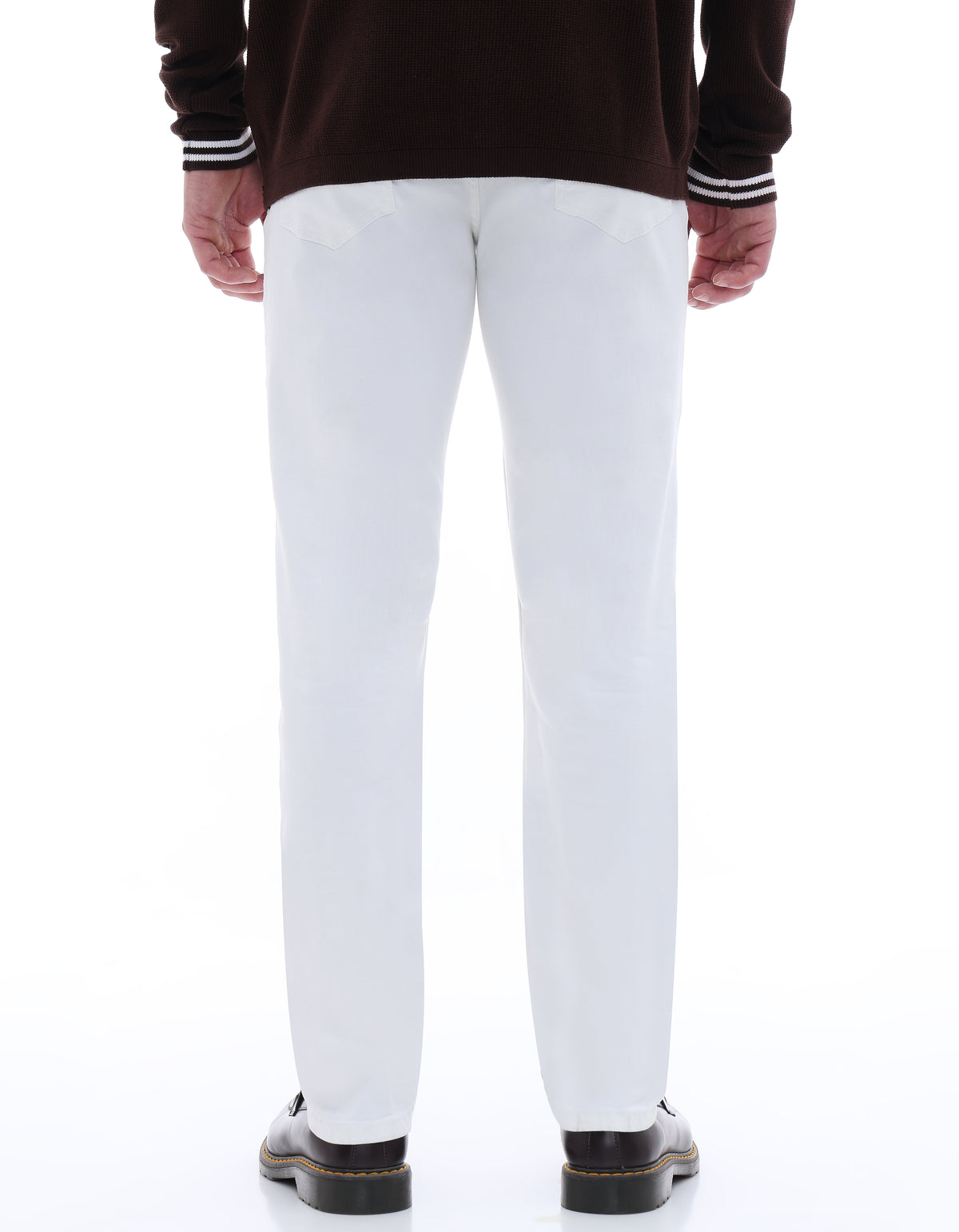 Loose Fit Stretch Cotton Jeans - White