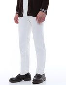 Loose Fit Stretch Cotton Jeans - White