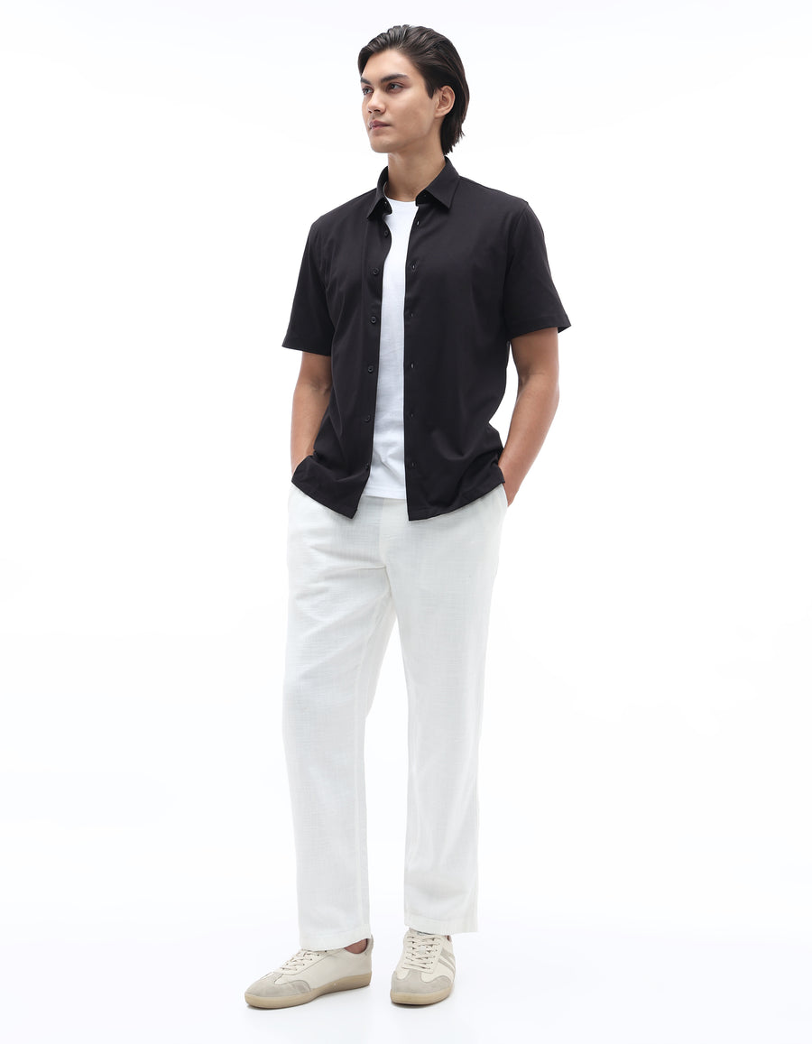 Relaxed Fit 100% Cotton Trousers - Off White