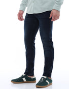 Slim Fit Stretch Cotton Dobby Jeans - Blue