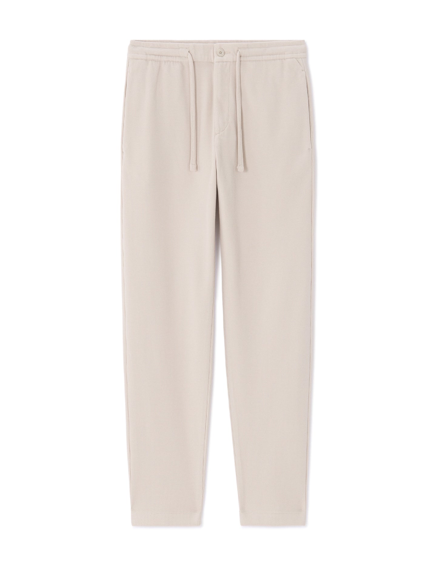 Slim Fit Cotton Blend Trousers - Beige