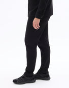 Slim Fit Cotton Blend Trousers - Black