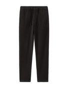 Slim Fit Cotton Blend Trousers - Black