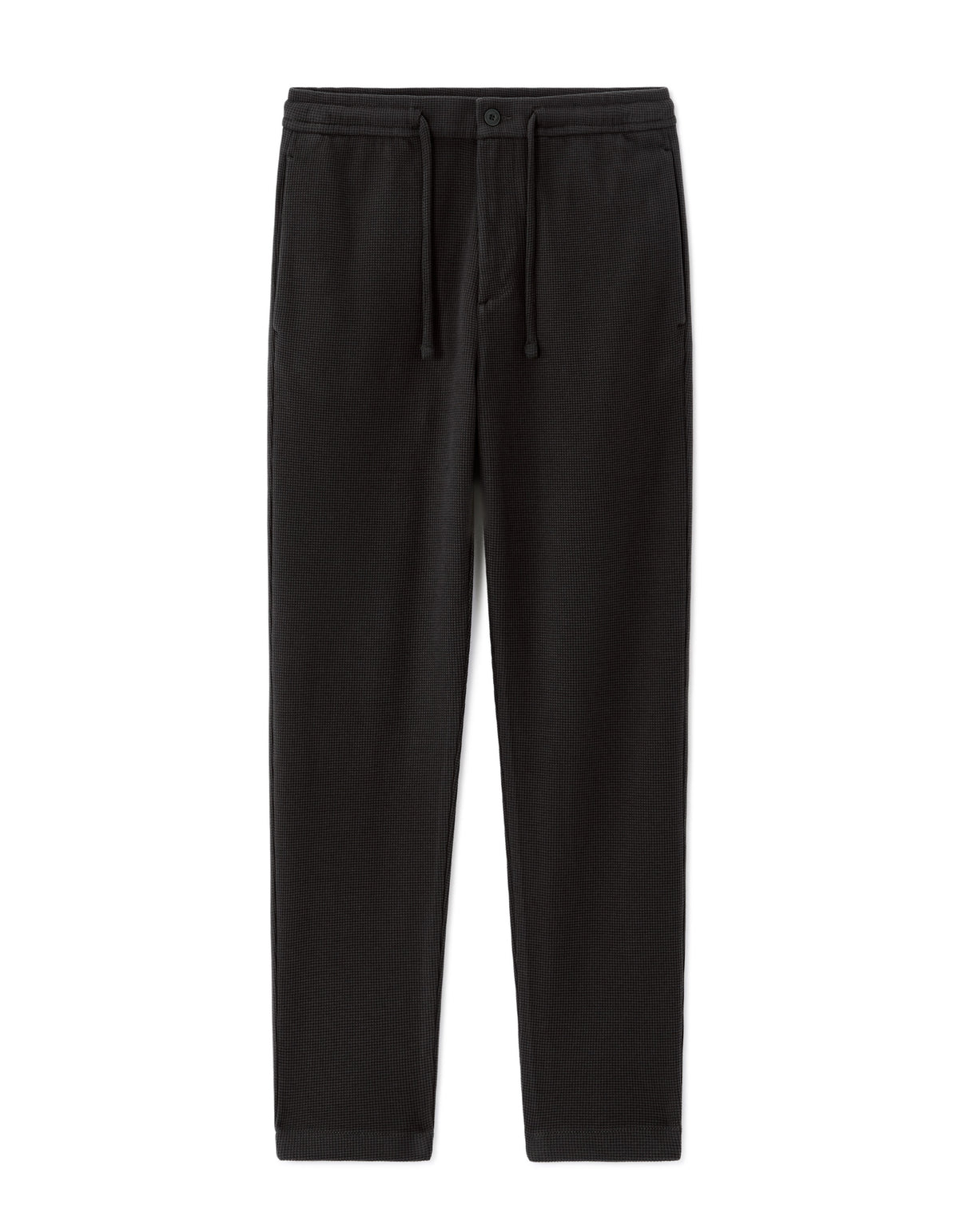 Slim Fit Cotton Blend Trousers - Black
