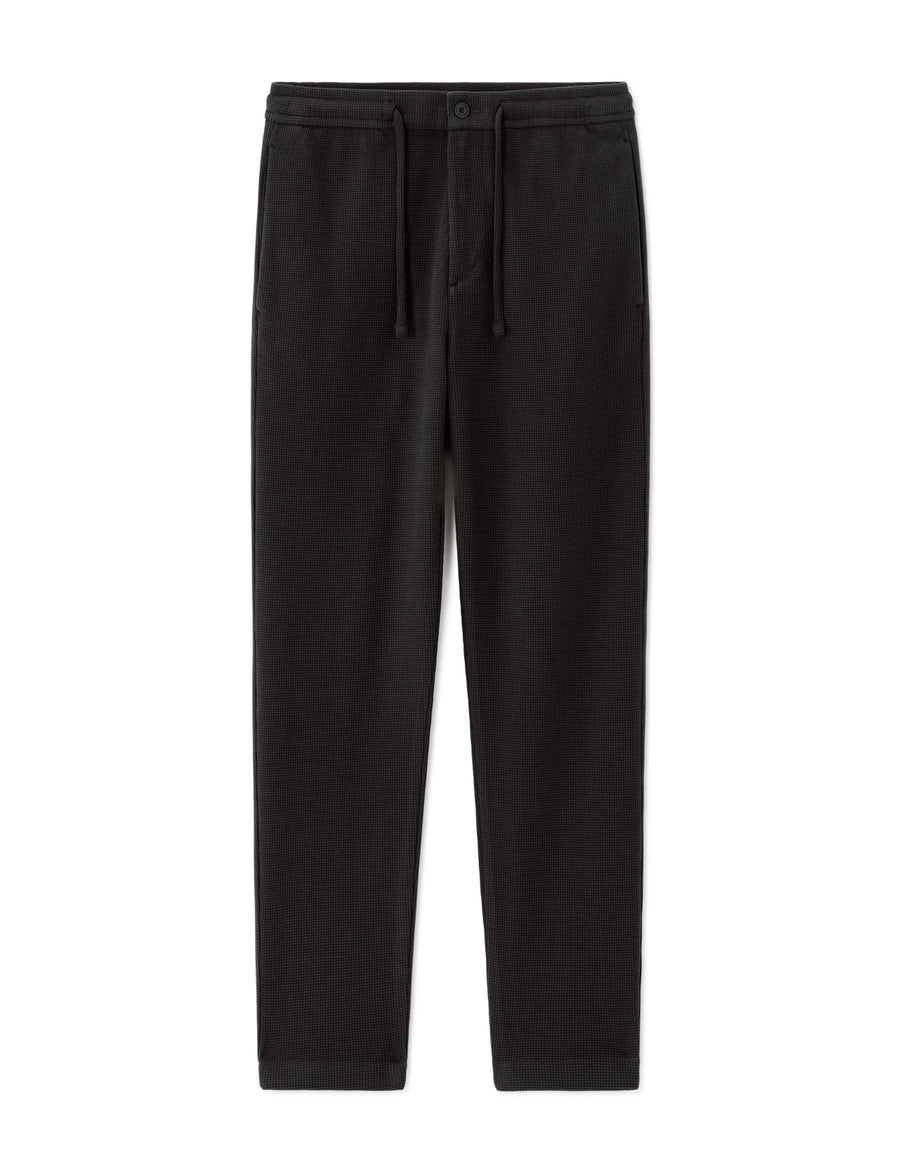 Slim Fit Cotton Blend Trousers - Black