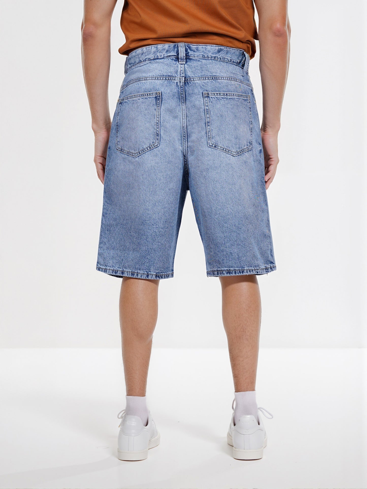 Celio* Cotton Straight Fit Blue Bermuda