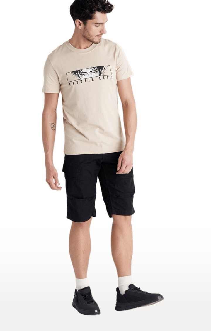 Regular Fit 100% Cotton Shorts - Black
