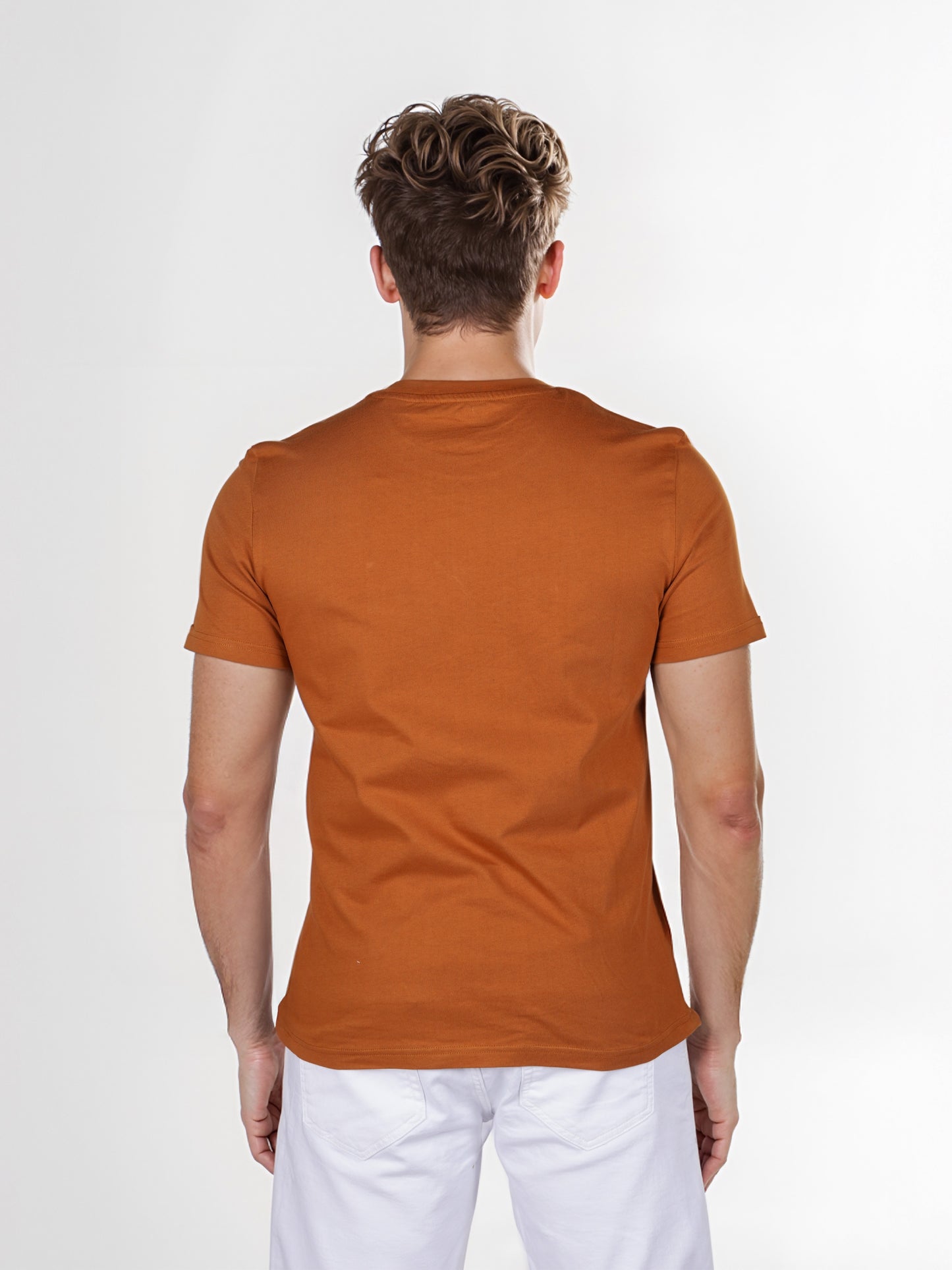 Celio* Printed Straight Fit Cotton Brown T-Shirt