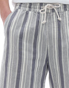 Bermuda Fit 100% Cotton Striped Shorts - Off White