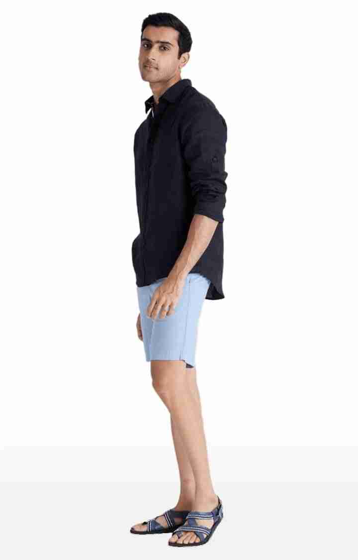 Celio* Blended Regular Fit Blue Shorts