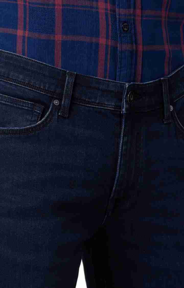 Celio* Cotton-Blend Slim Fit Navy Blue Jean