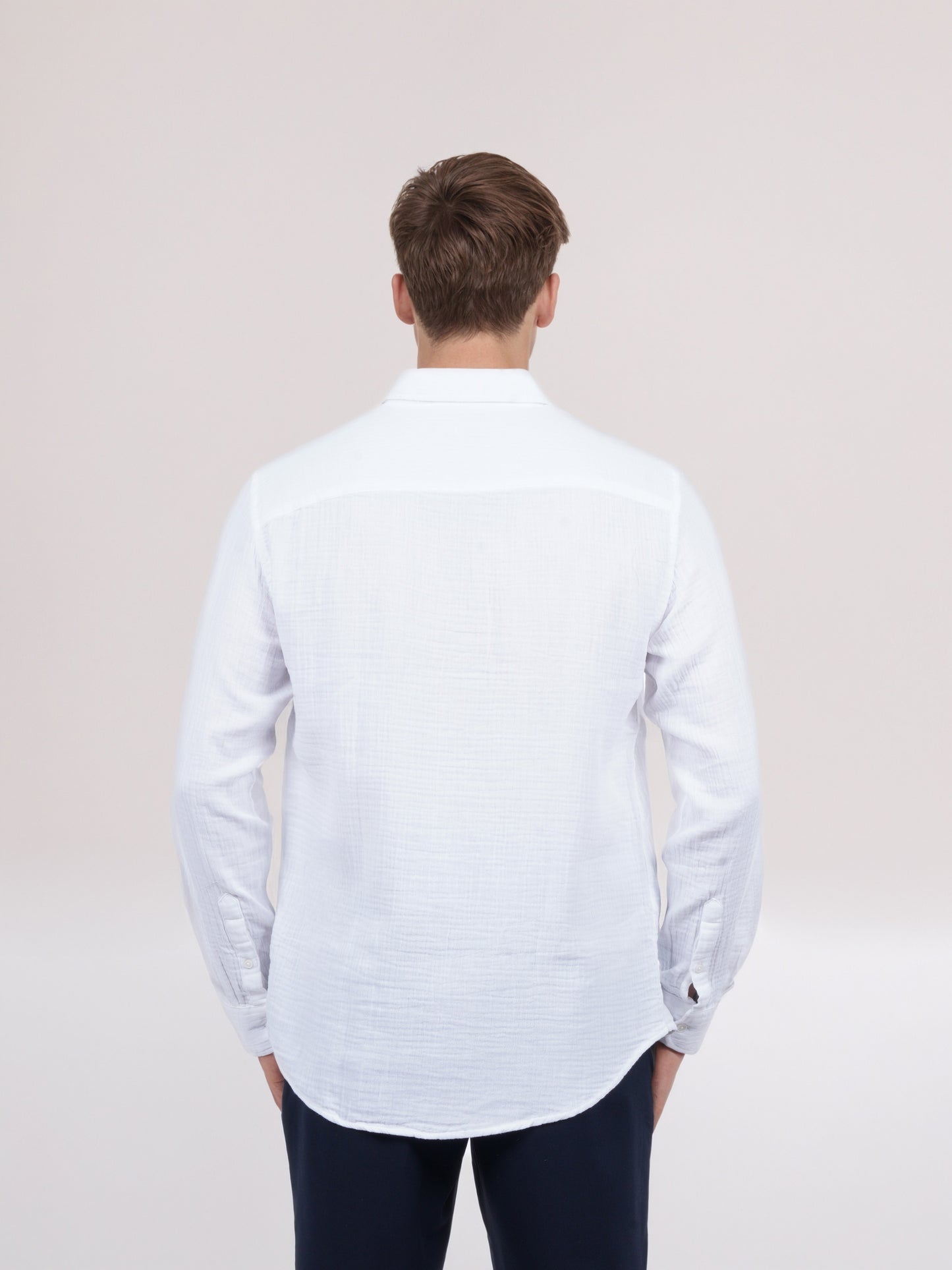 Celio* Men White Solid Regular Fit Cotton Shirt