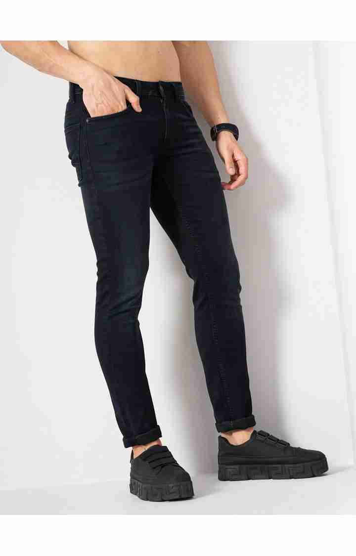 Celio* Cotton-Poly-Blend Skinny Fit Black Jean