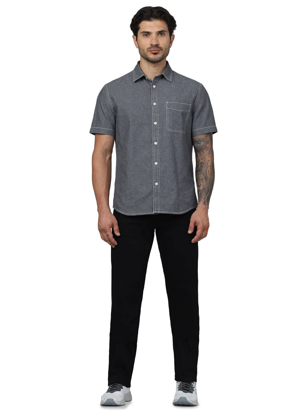 Celio* Cotton Straight Slim Fit Black Jean