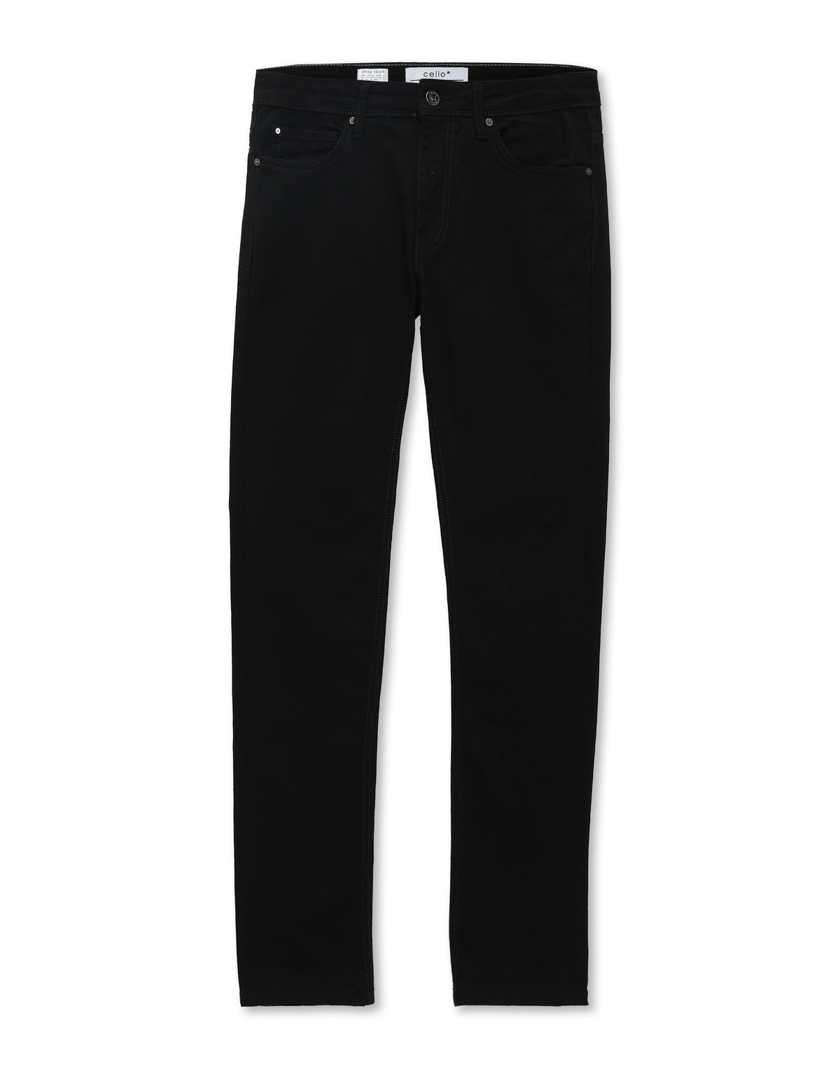 Slim Fit Stretch Cotton Jeans - Black