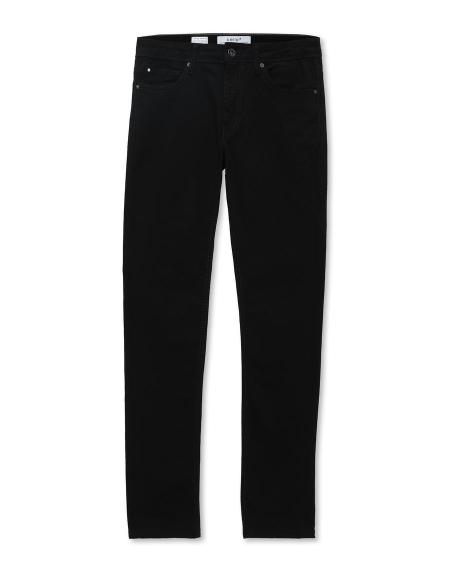 Slim Fit Stretch Cotton Jeans - Black