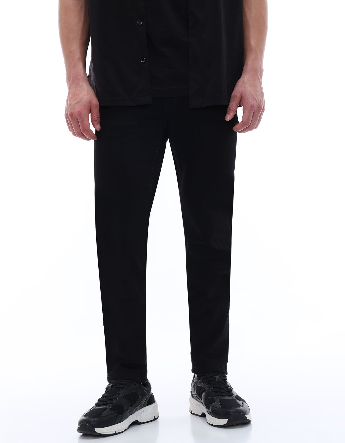 Slim Fit Stretch Cotton Jeans - Black