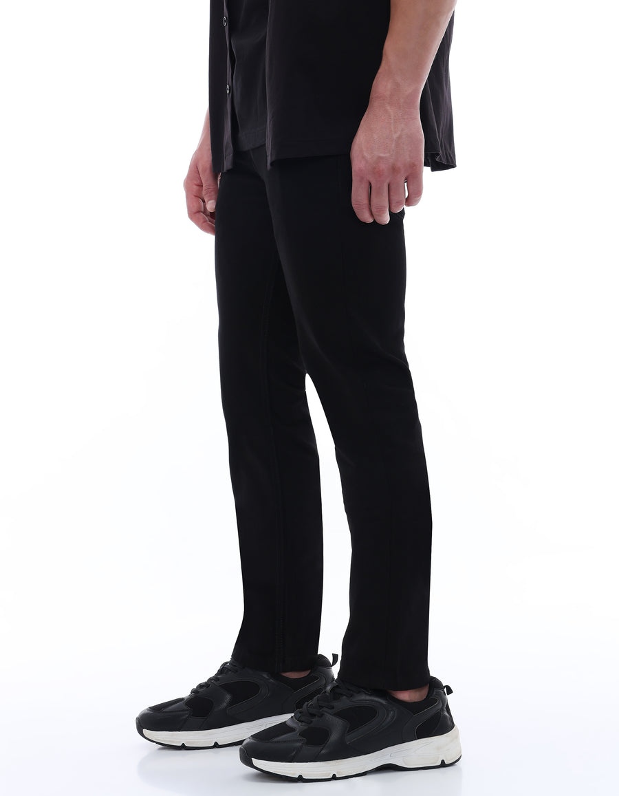 Slim Fit Stretch Cotton Jeans - Black