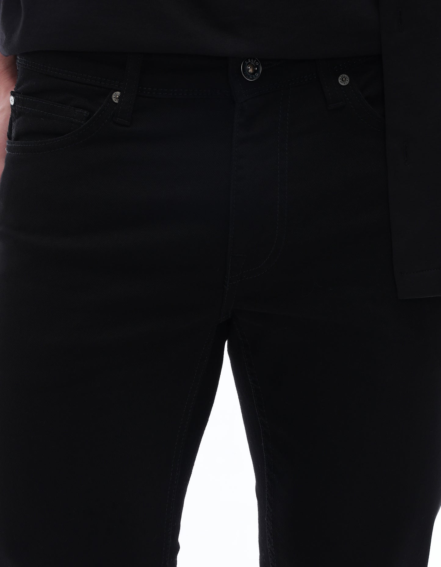 Slim Fit Stretch Cotton Jeans - Black