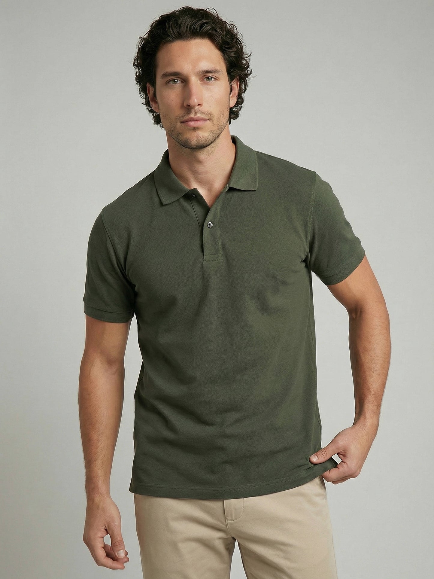 Celio Men Olive Solid Regular Fit Cotton T-Shirts