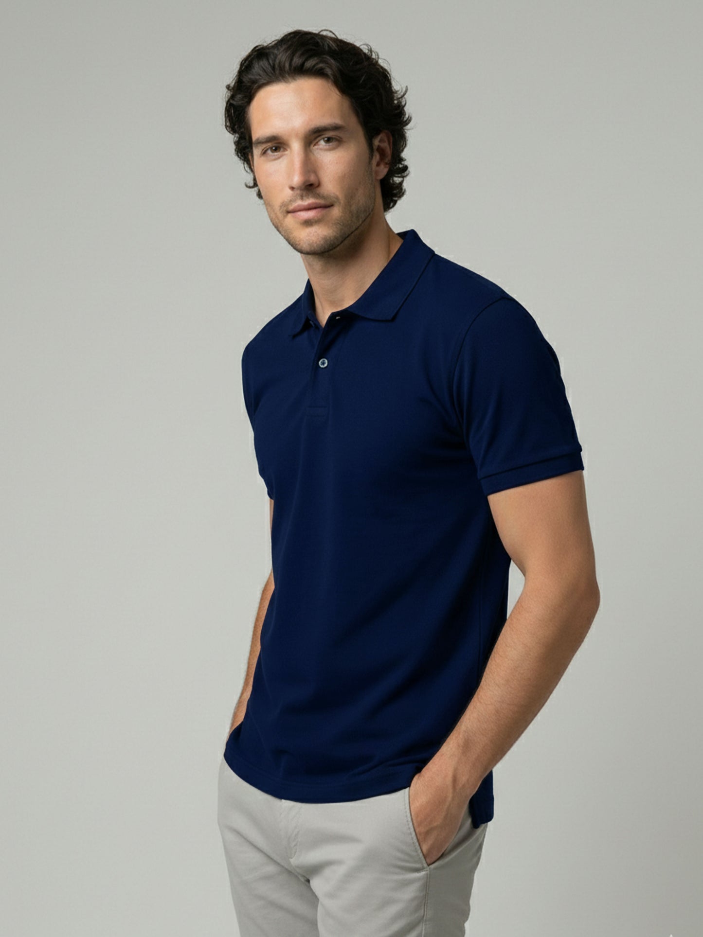 Celio Men Navy Blue Solid Regular Fit Cotton T-Shirts
