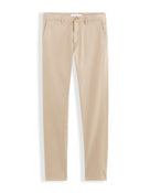 Slim Fit Stretch Cotton Trousers - Beige