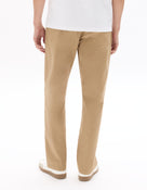 Straight Fit Stretch Cotton Trousers - Beige