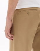Straight Fit Stretch Cotton Trousers - Beige