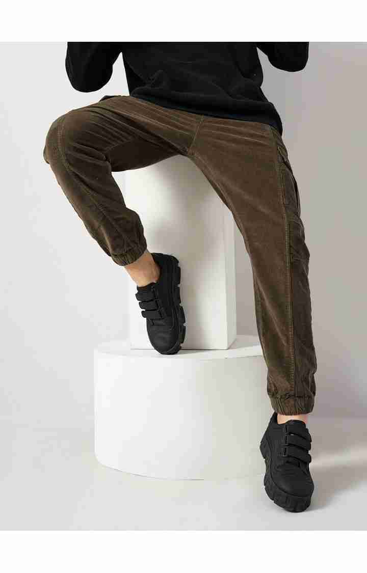 Celio* Cotton-Blend Regular Fit Brown Trouser
