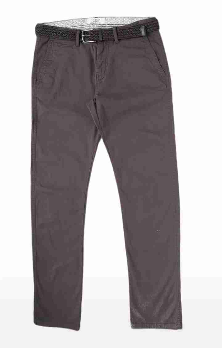 Celio* Cotton-Blend Regular Fit Brown Trouser