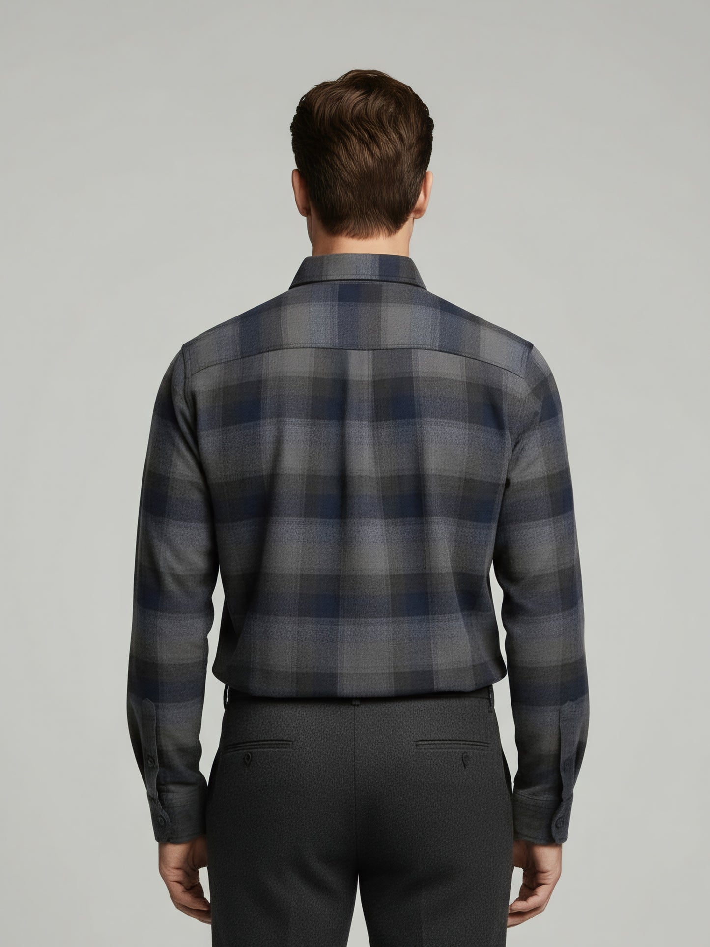 Celio* Men Grey Checked Regular Fit Cotton Shirts