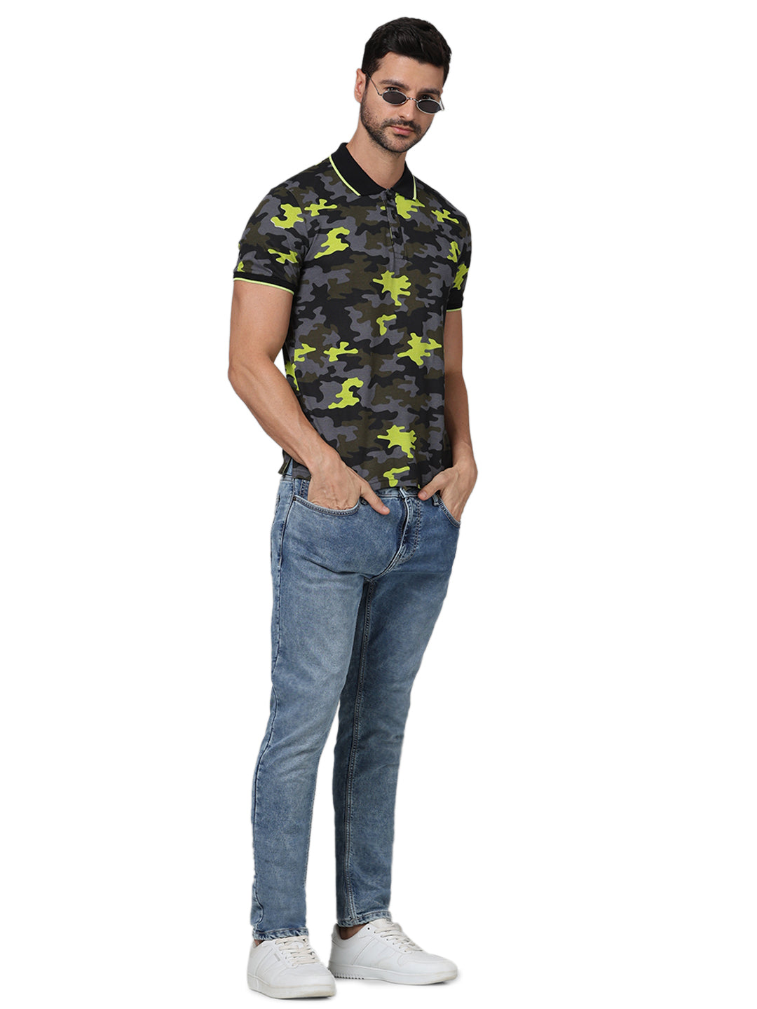 Celio* Camouflage Regular Fit Cotton Multi T-Shirt